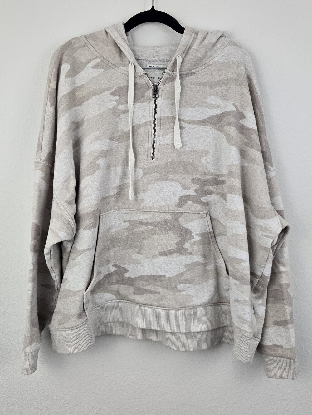 American Eagle AhhMazingly Soft Quarter Zip Camo Hoodie